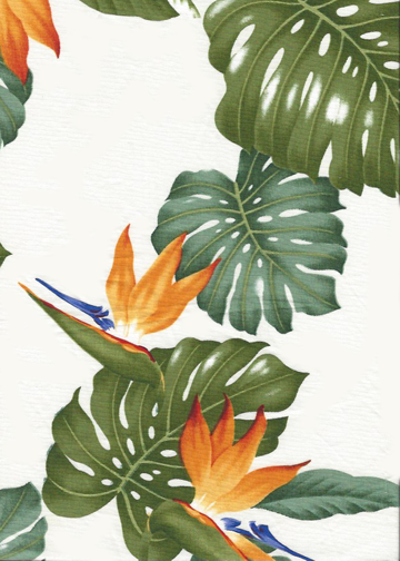 30imi - Bird of paradise and Monstera apparel fabric.