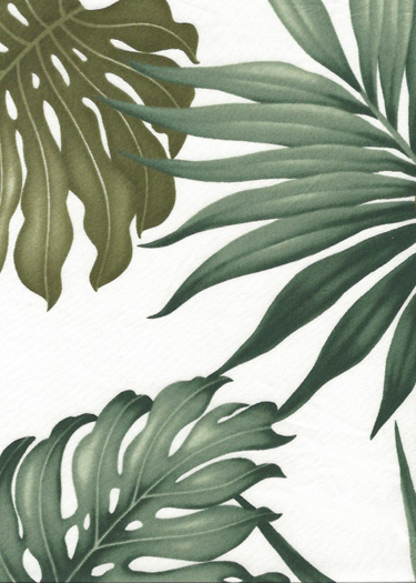 30miha - Vintage Style Hawaiian fabric print with palm and monstera leaves - apparel weight cotton apparel fabric.