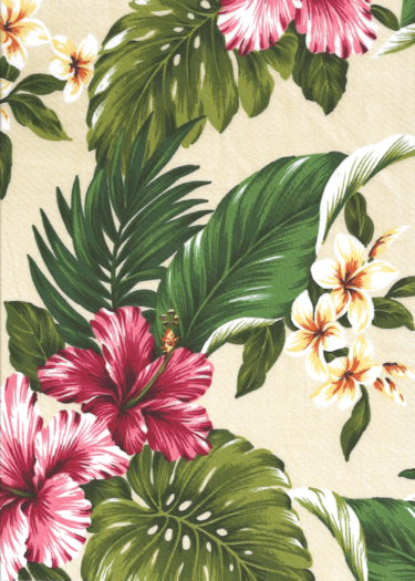 30naholo tropical leaves, apparel cotton, Tropical Botanical Vintage Hawaiian Fabric vintage style fabric.