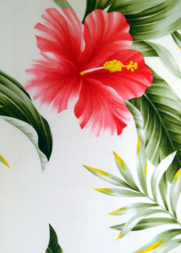 30wena - Barkcloth Hawaii Fabrics - Vintage Style Hawaiian Fabric Tropical Botanical Vintage Hawaiian Fabric Hawaiian botanical textile with hibiscus and orchid flowers cotton fabric.
