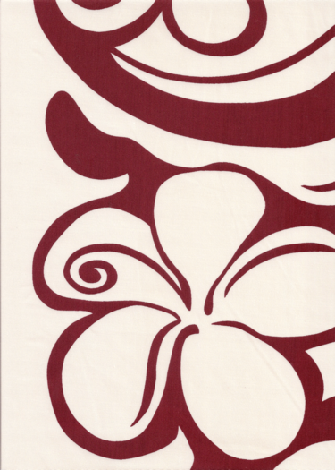 40laula Psychedelic, 60's, sixties, mod burgundy & cream  Poly-Cotton apparel fabric.