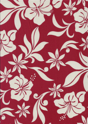 40papau Tropical Botanical Vintage Hawaiian Fabric parau, hibiscus, vintage, cotton apparel fabric.