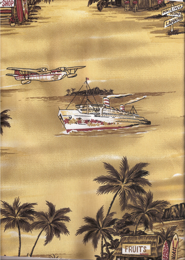 50wala Diamond Head, airplanes, ships, fruit stand apparel cotton, Tropical Botanical Vintage Hawaiian Fabric Hawaiian vintage style fabric