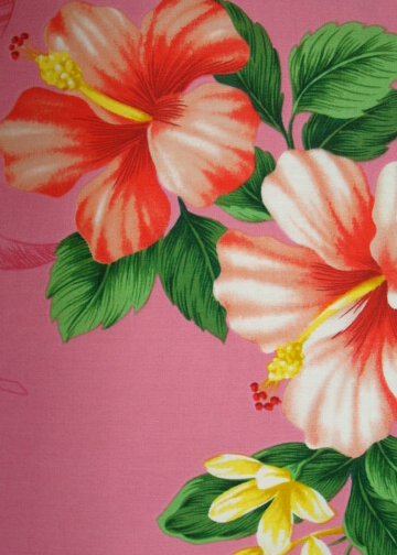 Kuina - Barkcloth Hawaii Fabrics - Vintage Style Hawaiian Fabric
			   Tropical botanical cotton apparel fabric.