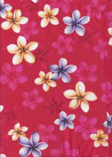 20pluma Tropical Botanical Vintage Hawaiian Fabric Hawaiian Plumeria Flowers - broadcloth, apparel cotton Hawaiian vintage style fabric.
