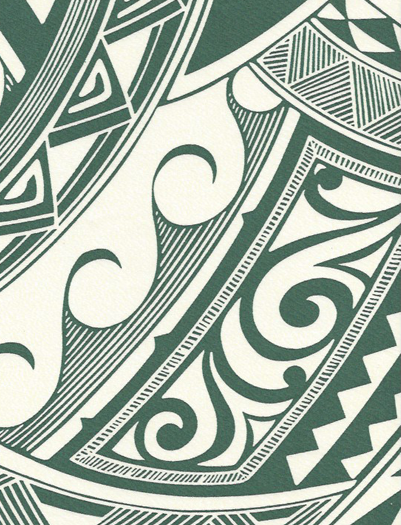 70tapa lolo Vintage Style Hawaiian Fabrics Tropical Abstract Stylized polynesian tattoo/tapa.