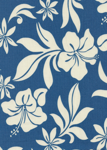 80papau Tropical Botanical Vintage Hawaiian Fabric parau, hibiscus, vintage, cotton apparel fabric.