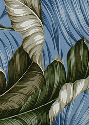 Banana Leaf Slate Tropical Hawaiian banana leaf upholstery barkcloth fabric.