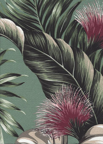 Hahalani Tropical Botanical Vintage Hawaiian Fabric Hawaiian Tropical Botanical Vintage Hawaiian Fabric Hawaiian Leahua flowers, cotton upholstery fabric.