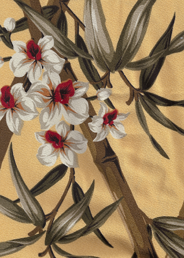 Ohe Maize Tropical Botanical Vintage Hawaiian Fabric Bamboo Bark Cloth Upholstery fabric.