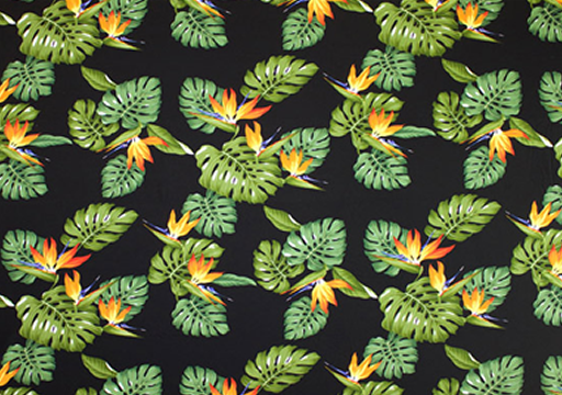 10imi - Bird of paradise and Monstera apparel fabric.