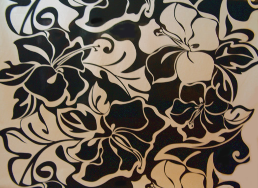 10laha vintage Hawaiian fabric large flowery abstract fabric on apparel poly-cotton fabric.