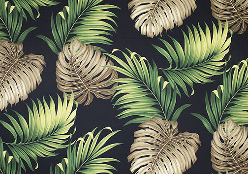 10monstera
 tropical leaves, apparel cotton, Tropical Botanical Vintage Hawaiian Fabric vintage style fabric.