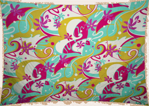 11kai Tropical Hawaiian abstract atomic, sixties, 60's, cotton fabric.