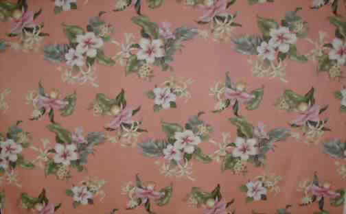 14pala Tropical Hawaiian Hibiscus, Ginger & orchids flowers, silky cotton apparel fabric..