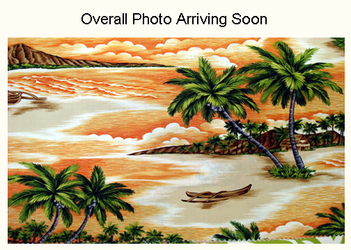 14Uakea - Barkcloth Hawaii Fabrics - Vintage Style Hawaiian Fabrics
 Tropical Hawaiian scenic print ona cotton poplin apparel fabric.
.