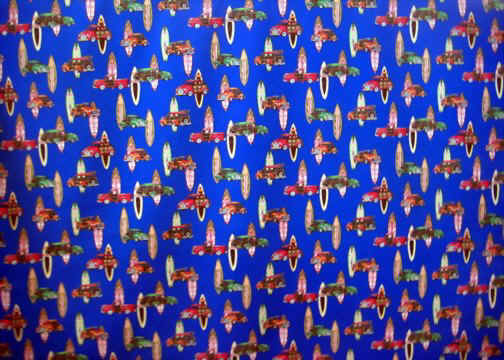 20luana Tropical Hawaiian Blue, Woodies, woody cars & surfboards tropical apparel cotton Hawaiian vintage style fabric.