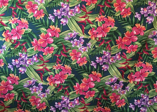 20palaiki - Barkcloth Hawaii Fabrics - Vintage Style Hawaiian Fabrics Bird of paradise apparel fabric of various patterns