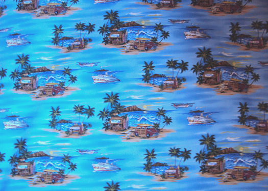 20wala Diamond Head, airplanes, ships, fruit stand apparel cotton, Tropical Botanical Vintage Hawaiian Fabric Hawaiian vintage style fabric.