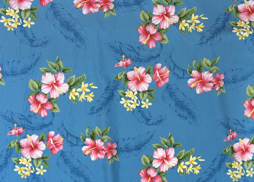Kuina - Barkcloth Hawaii Fabrics - Vintage Style Hawaiian Fabric
			   Tropical Botanical Vintage Hawaiian Fabric - cotton apparel fabric.