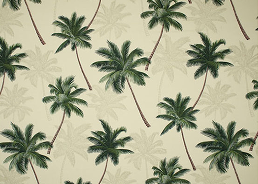 30malie - Barkcloth Hawaii - Timeless Hawaiian Fabrics For your Home& Body
 				Tropical vintage style, Hawaiian botanical palm tree fabric. cotton apparel fabric.
