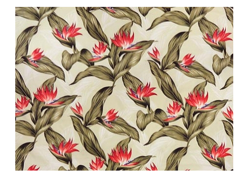 30polani Tropical Botanical Vintage Hawaiian Fabric bird of paradise, apparel cotton, Hawaiian vintage style fabric.
