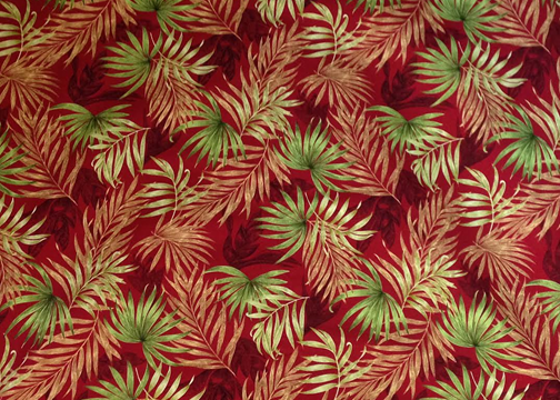 40alawa Barkcloth Hawaii Fabrics - Vintage Style Hawaiian Fabric Tropical Botanical Hawaiian Leafy pattern, cotton apparel fabric.