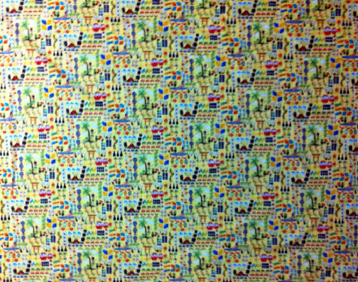50nakeke Barkcloth Hawaii Fabrics - Vintage Style Hawaiian Fabrics Hula 
		Girls and other fun characters on cotton poplin apparel fabric.