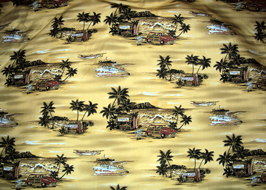 50wala Diamond Head, airplanes, ships, fruit stand apparel cotton, Tropical Botanical Vintage Hawaiian Fabric Hawaiian vintage style fabric.