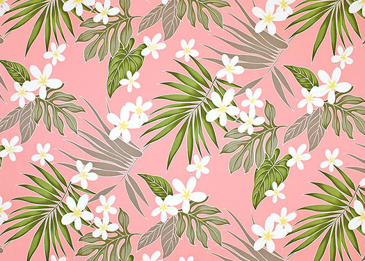 60eo Tropical Botanical Vintage Hawaiian Fabric  apparel cotton fabric.