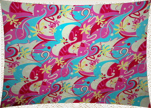 60kai Tropical Hawaiian Tropical Hawaiian abstract atomic, sixties, 60's, cotton fabric.