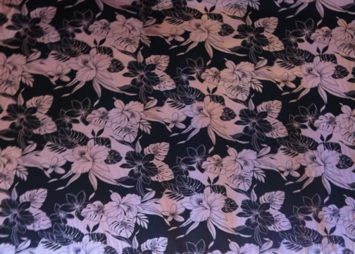 70millia Two - Toned green & white, Hawaiian Hibiscs floral apparel cotton.