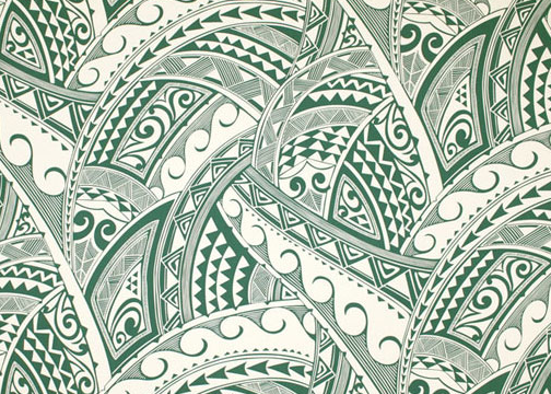 70tapalolo Tropical Hawaiian Stylized polynesian tattoo/tapa, cotton poplin apparel fabric.