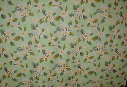 70tiare Tahitian Gardenia - on cotton broadcloth fabric, apparel cotton Hawaiian vintage style fabric.