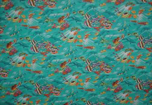 80loko Tropical Hawaiian fish, cotton apparel fabric.
