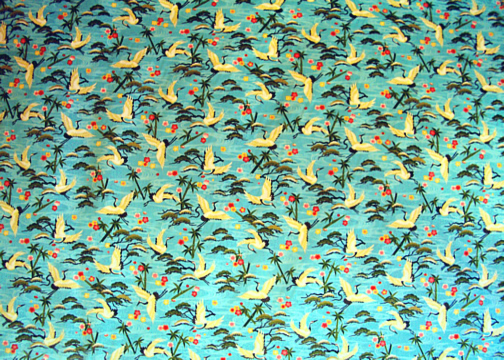 80manuu vintage Hawaiian fabric Japanese cranes fabric on apparel cotton fabric