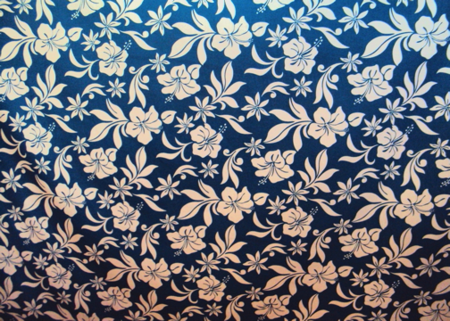 80papau Tropical Botanical Vintage Hawaiian Fabric parau, hibiscus, vintage, cotton apparel fabric.