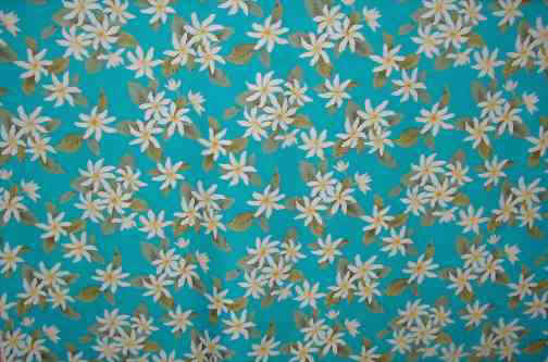 80tiare Tahitian Gardenia - Tahitian Gardenia - on cotton broadcloth fabric, apparel cotton Hawaiian vintage style fabric.