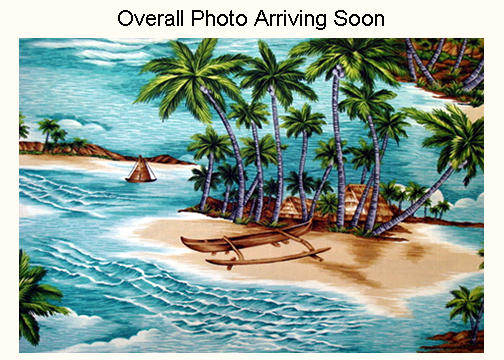80Uakea - Barkcloth Hawaii Fabrics - Vintage Style Hawaiian Fabrics
 Tropical Hawaiian scenic print ona cotton poplin apparel fabric.
.