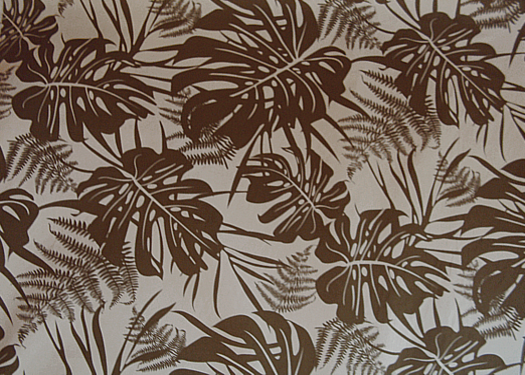 90plukini vintage Hawaiian fabric large leafy apparel cotton fabric
