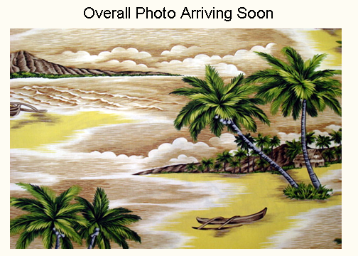 90Uakea - Barkcloth Hawaii Fabrics - Vintage Style Hawaiian Fabrics
 Tropical Hawaiian scenic print ona cotton poplin apparel fabric.
.