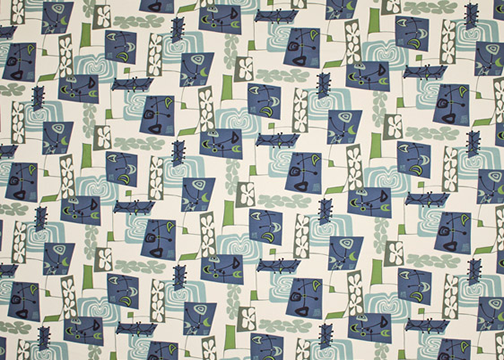 Daddy-O Cream Tropical Hawaiian abstract Bark Crepe upholstery fabric.