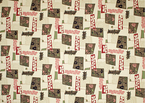 Daddy-O Natural Tropical Hawaiian abstract Bark Crepe upholstery fabric.