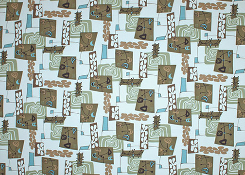 Daddy-O Sky Tropical Hawaiian abstract Bark Crepe upholstery fabric.