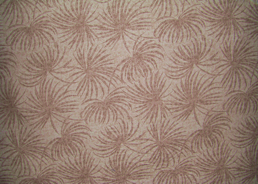 Milu Taupe Tropical Botanical Vintage Hawaiian Fabric palm fronds - barkcloth upholstery fabric.