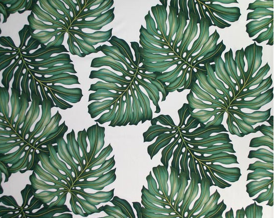 Ohana Cream Tropical Hawaiian naholo
 Leaves on a cotton upholstery twill fabric.