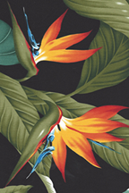 10manawa - manawa   Barkcloth Hawaii Fabrics - Vintage Style Hawaiian Botanical Barkcloth Hawaii Fabrics - Vintage Style Hawaiian Botanical Fabric bird of paradise flowers on a cotton apparel weight fabric.