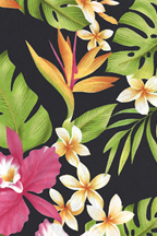 10manoa  - tropical vintage style, Hawaiian botanical flower fabric.