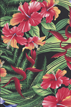 10palaiki  - tropical vintage style, Hawaiian botanical flower fabric.