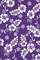 11alani Tropical Purple Hawaiian Hibiscus & plumeria flowers, cotton apparel fabric.